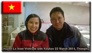 Huyen from Vietnam with Bhutan Rebirth representative Keshav